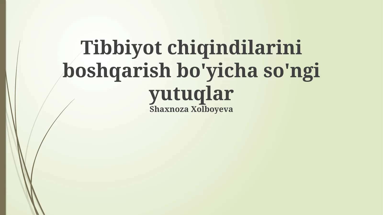 Tibbiyot chiqindilarini boshqarish bo'yicha so'ngi yutuqlar