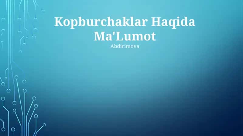 Ko'pburchaklar Haqida Ma'Lumot