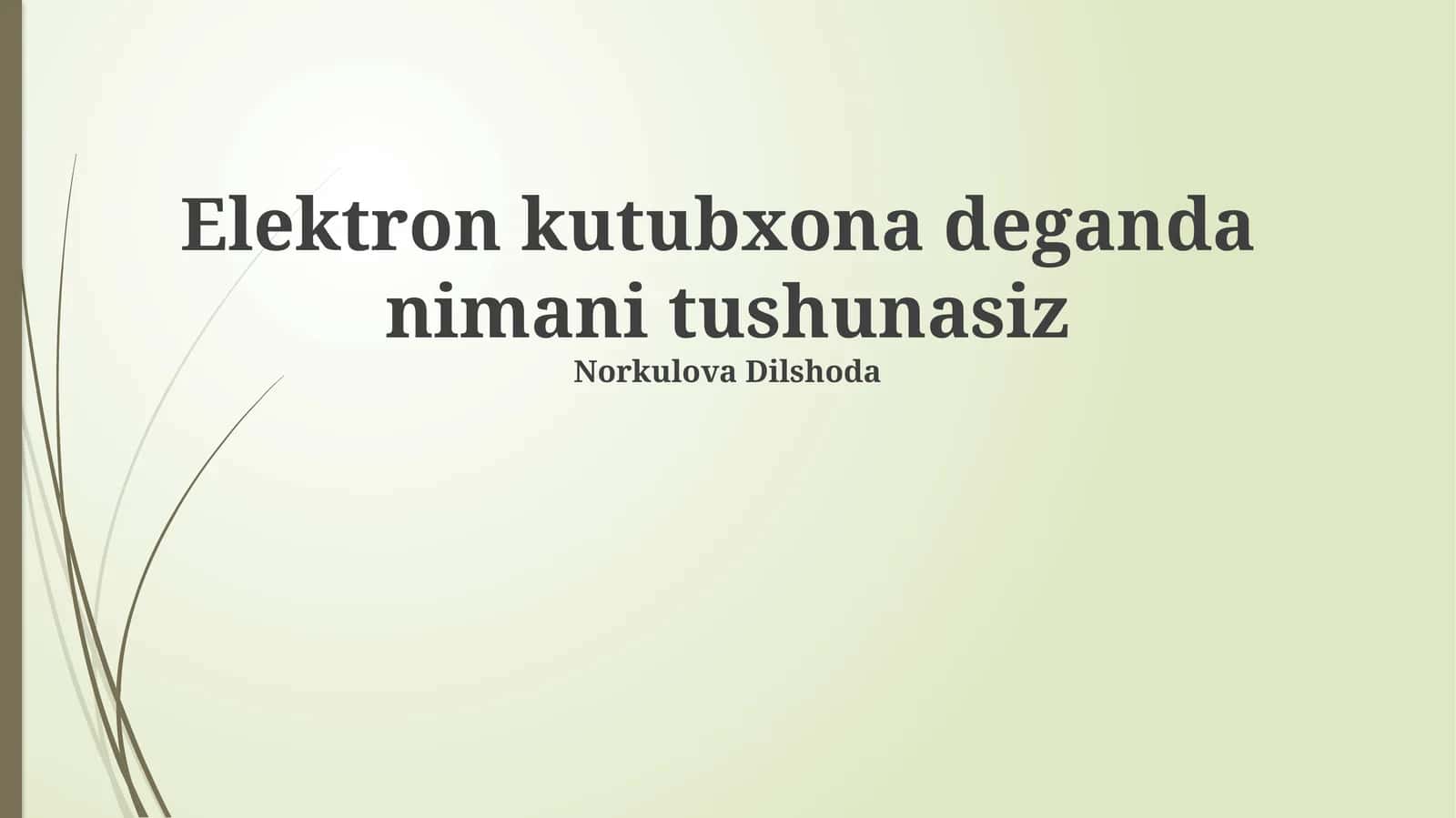 Elektron kutubxona: Ta'rif va mohiyat