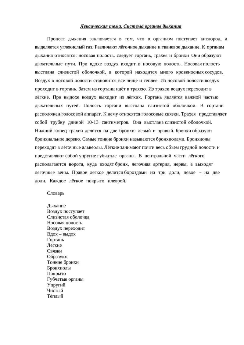 Система органов дыхания