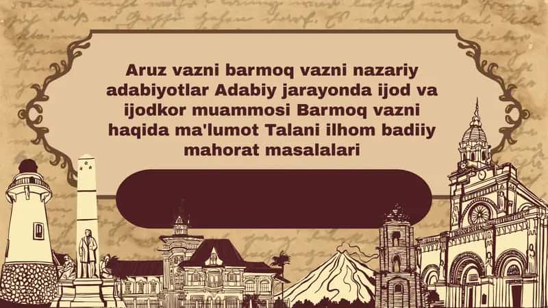 Aruz Vazni Barmoq Vazni Nazariy Adabiyotlar