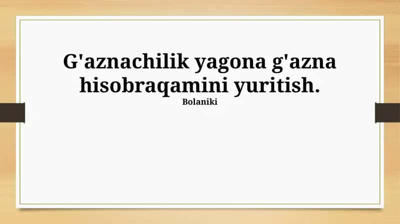 Mablag'larni Boshqarish va Nazorat Qilish