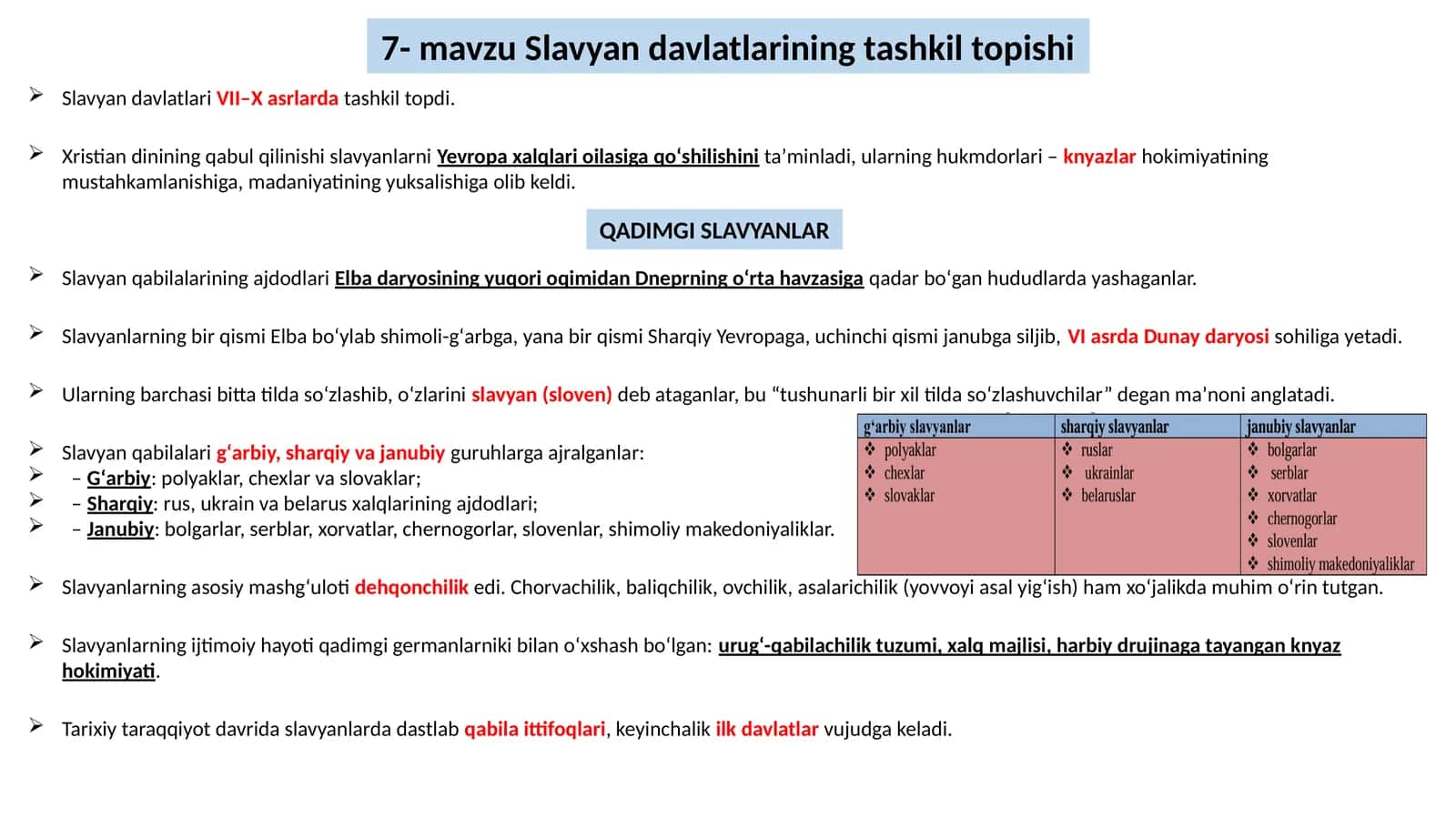 Slavyan davlatlarining tashkiltopishi