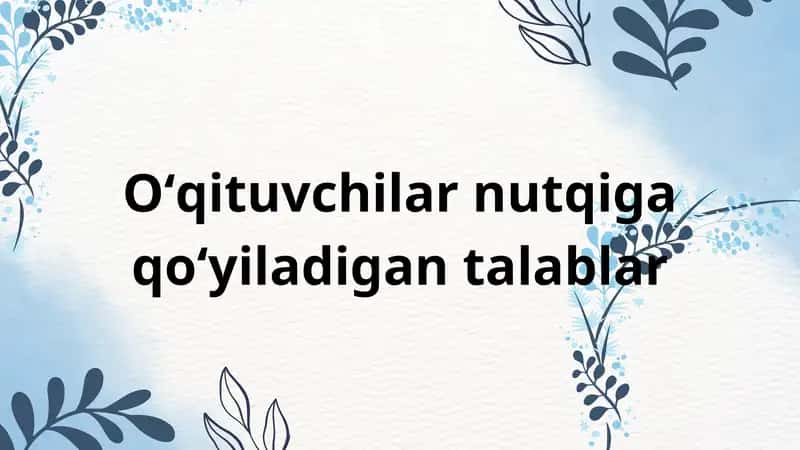 O‘qituvchi nutqi