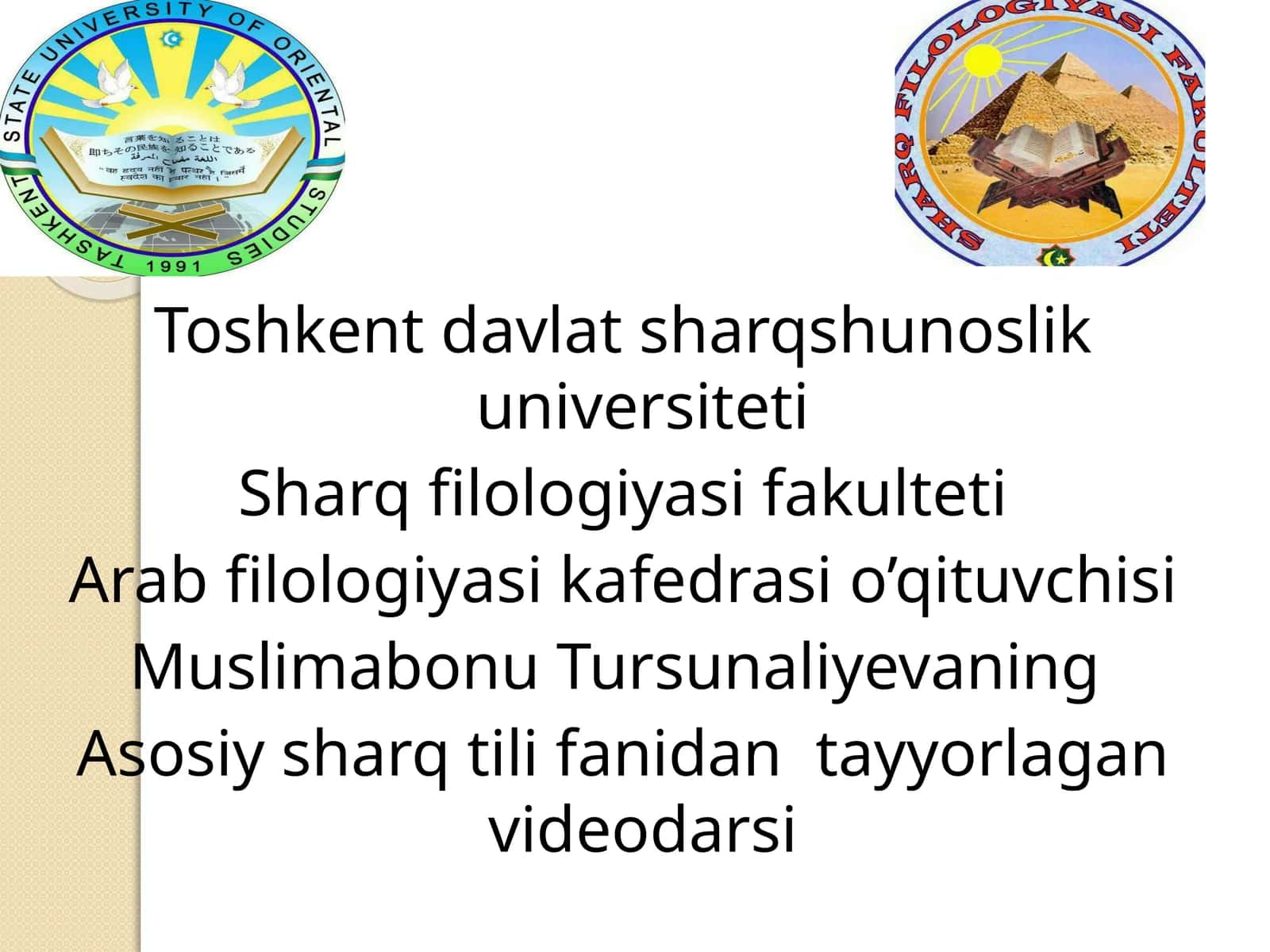 IKKI YOQLAMA NOTO’G’RI FE’LLARNING O’TGAN ZAMONDATUSLANISHI (1-qism)