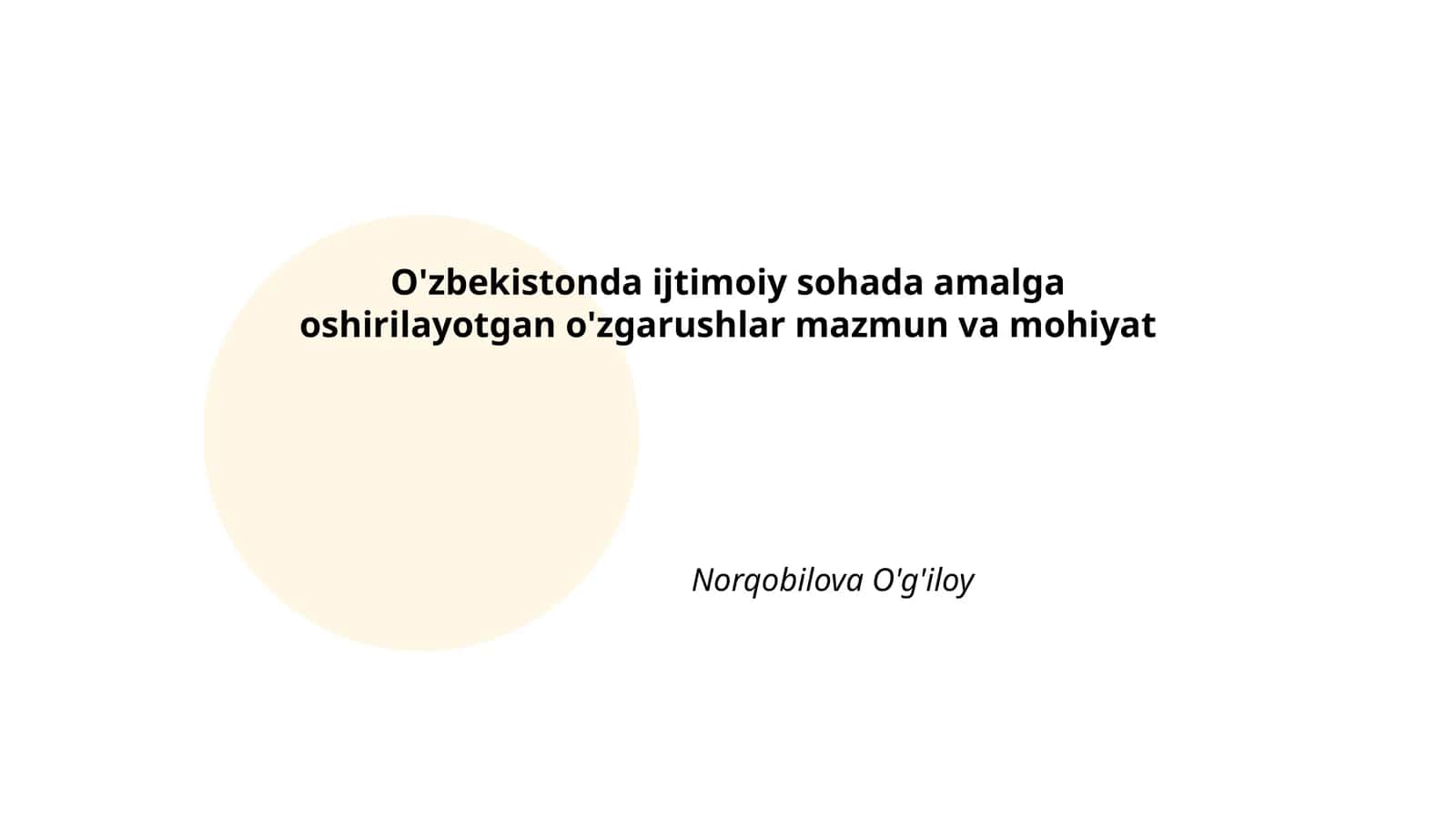 O'zbekistonda ta'lim tizimidagi islohotlar