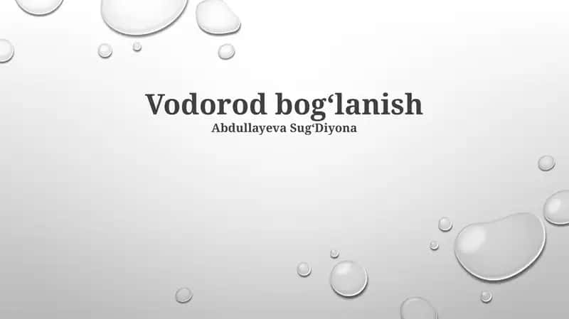 Vodorod bogʻlanish