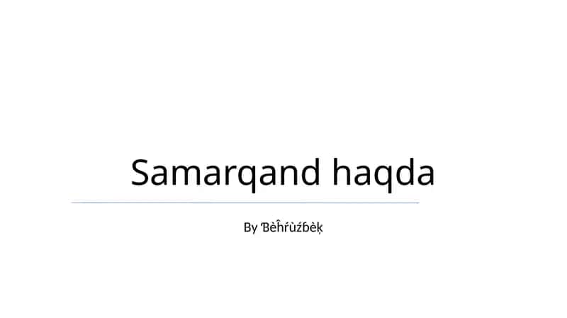 Samarqand haqda