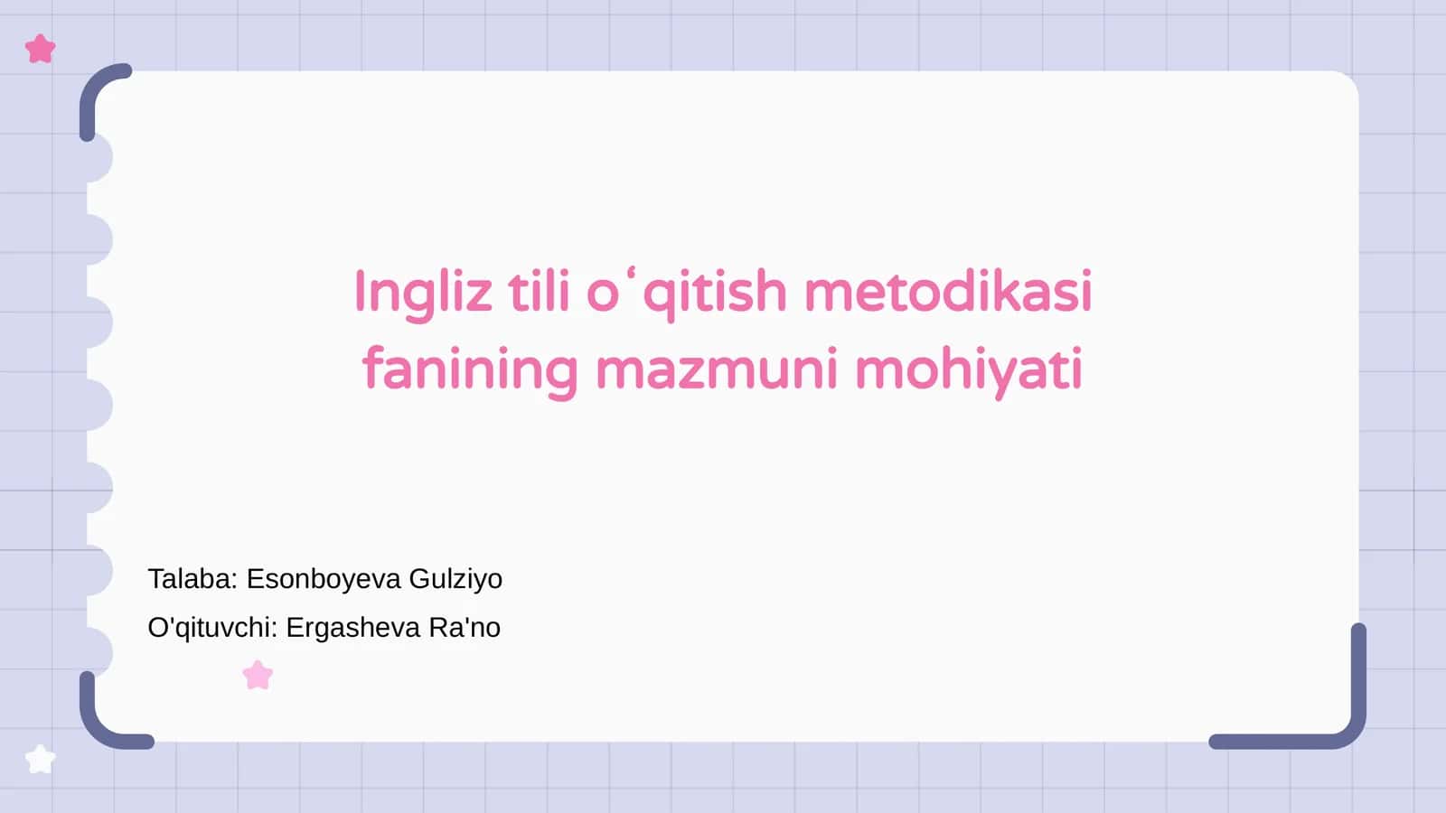 Ingliz tili oʻqitish metodikasi
