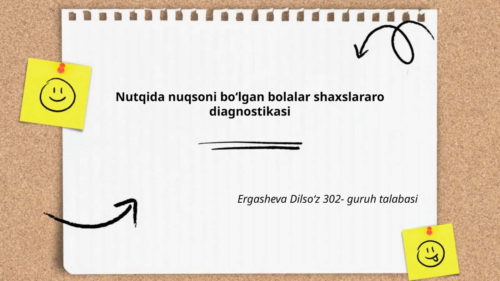 Nutqida nuqsoni boʻlgan bolalar shaxslararo diagnostikasi