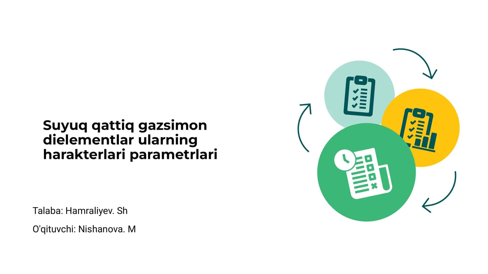 Suyuq qattiq gazsimon dielementlar haqida umumiy ma'lumot