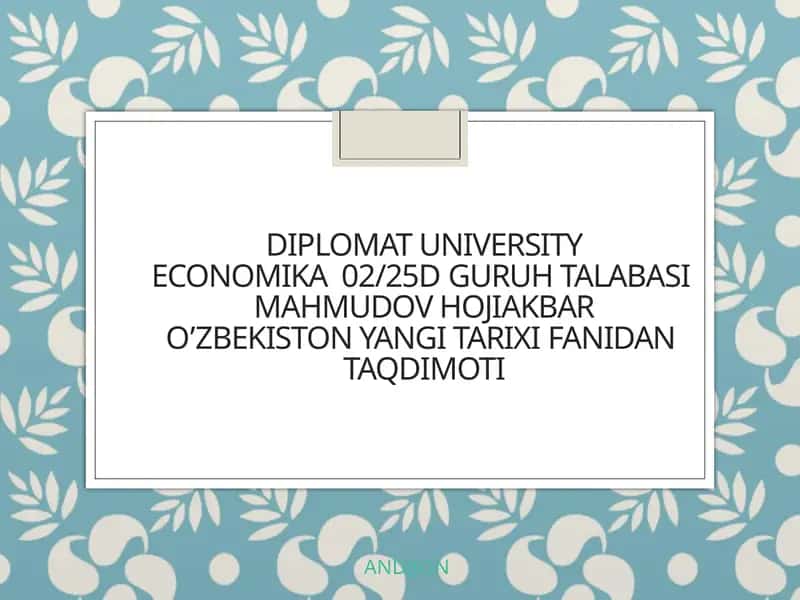O‘zbekiston yangi tarixi