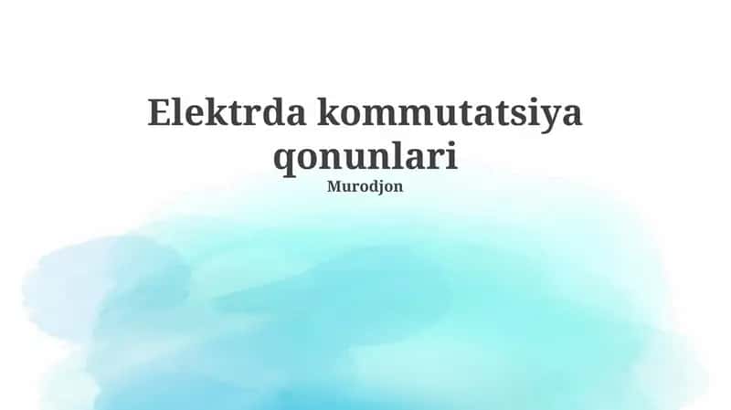 Elektrda kommutatsiya qonunlari