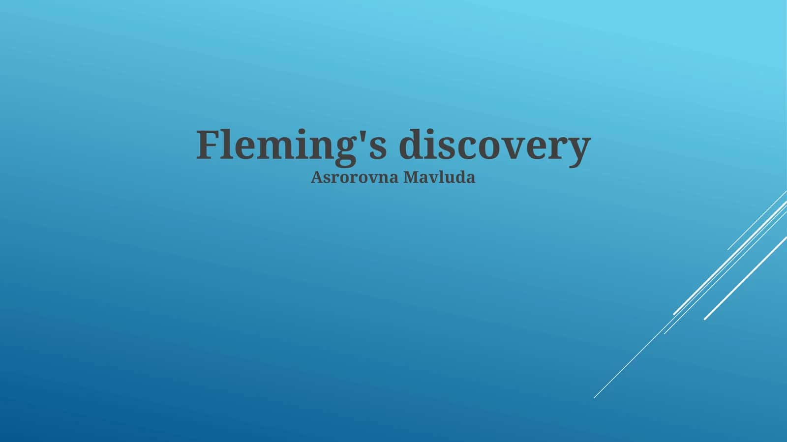 Fleming's discovery