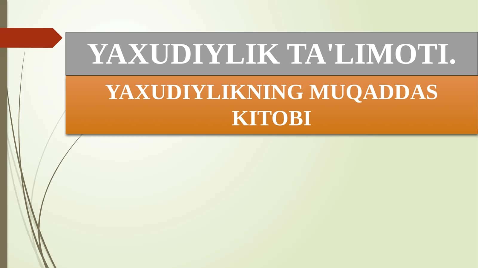 YAXUDIYLIK TA'LIMOTI