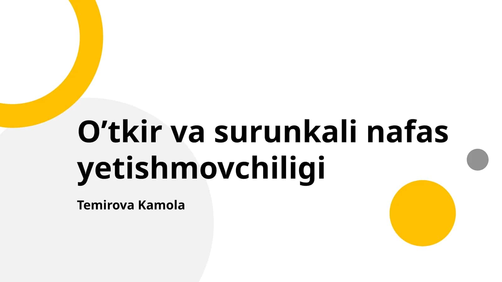 Oʻtkir va surunkali nafas yetishmovchiligi