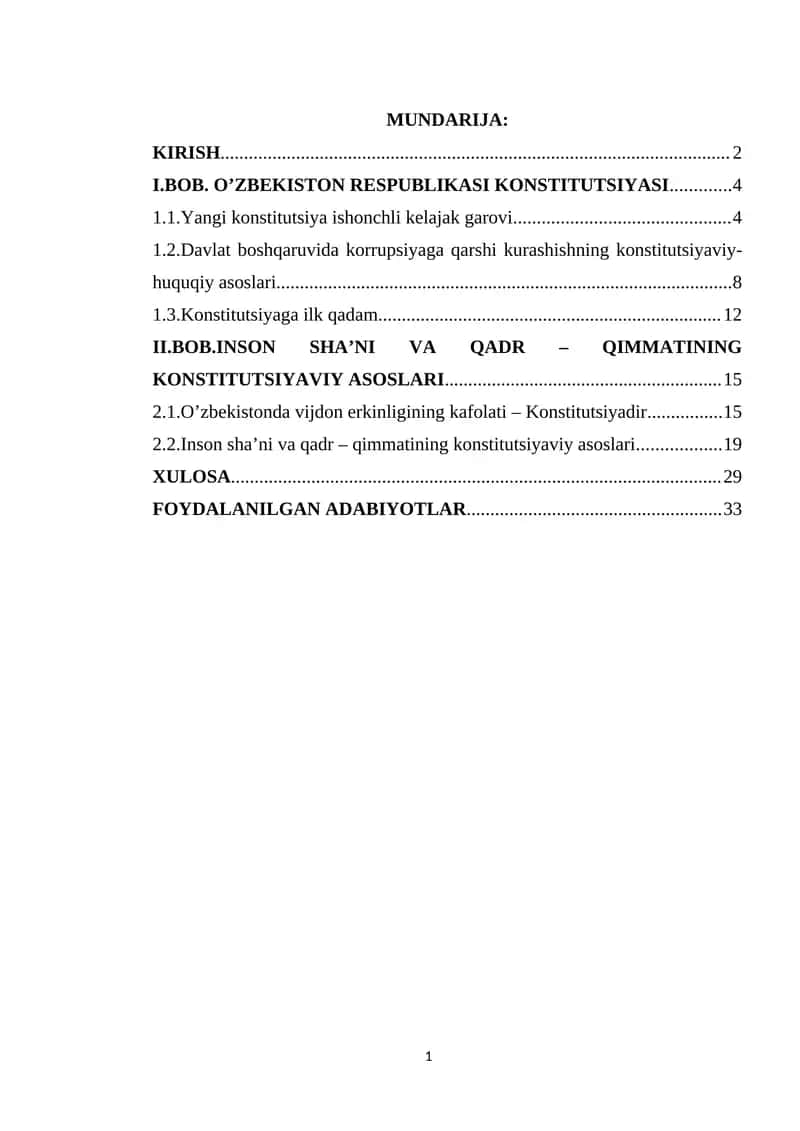 Korrupsiyaga qarshi kurashishning konstitutsiyaviy-huquqiy asoslari