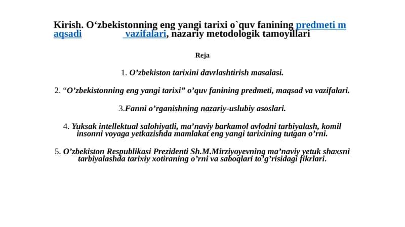 O‘zbekistonning eng yaxshi tarixi