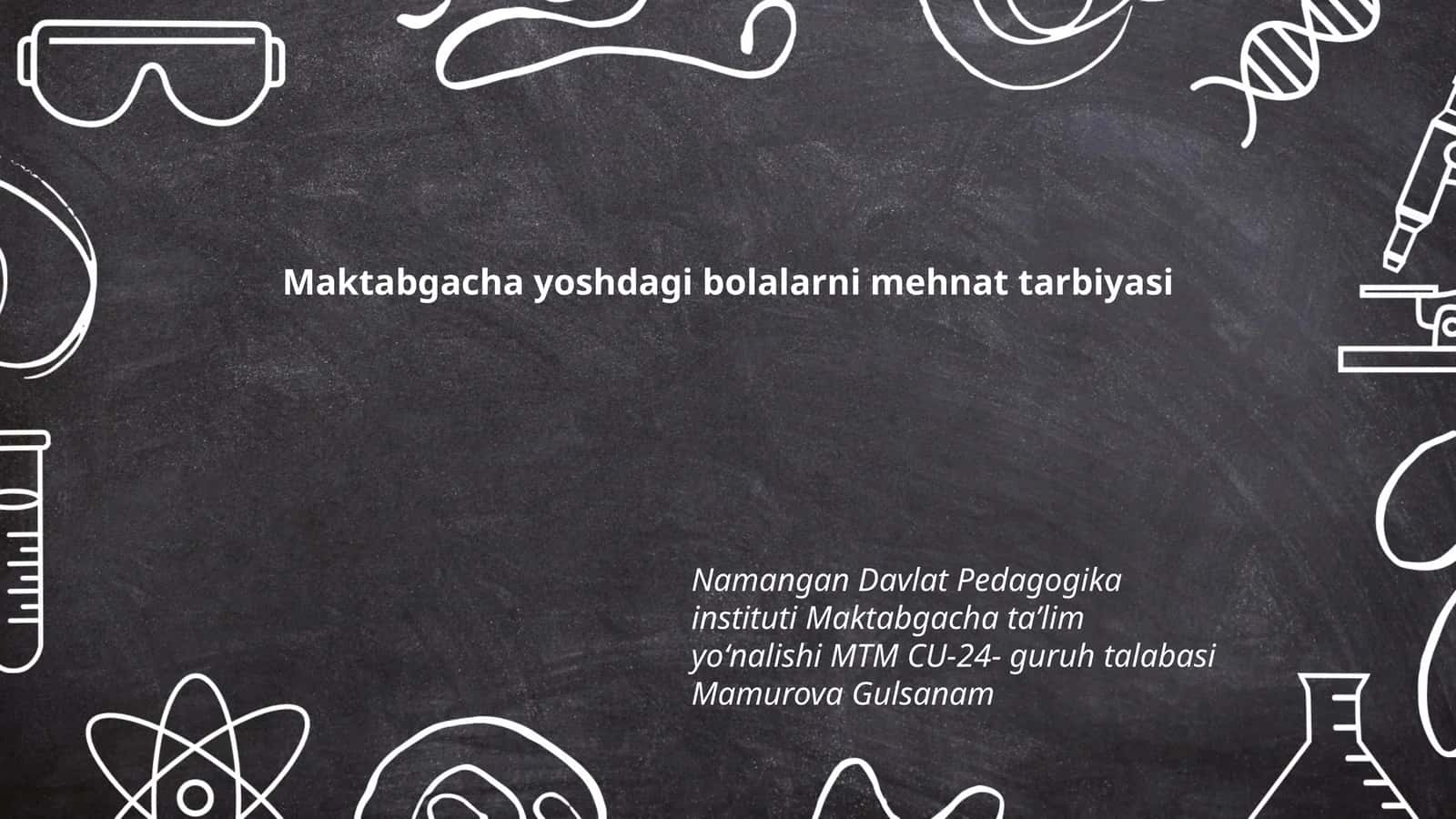 Maktabgacha yoshdagi bolalarni mehnat tarbiyasi