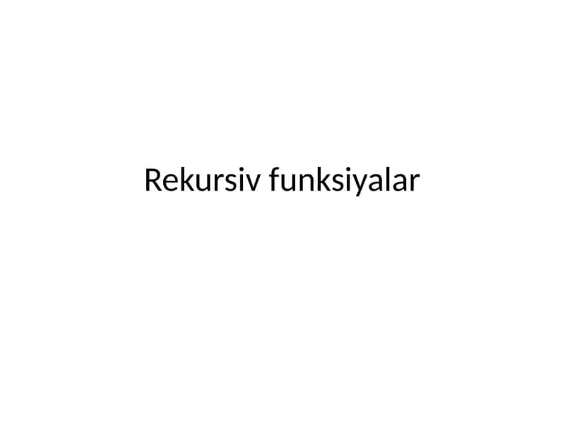 Rekursiv funksiyalar