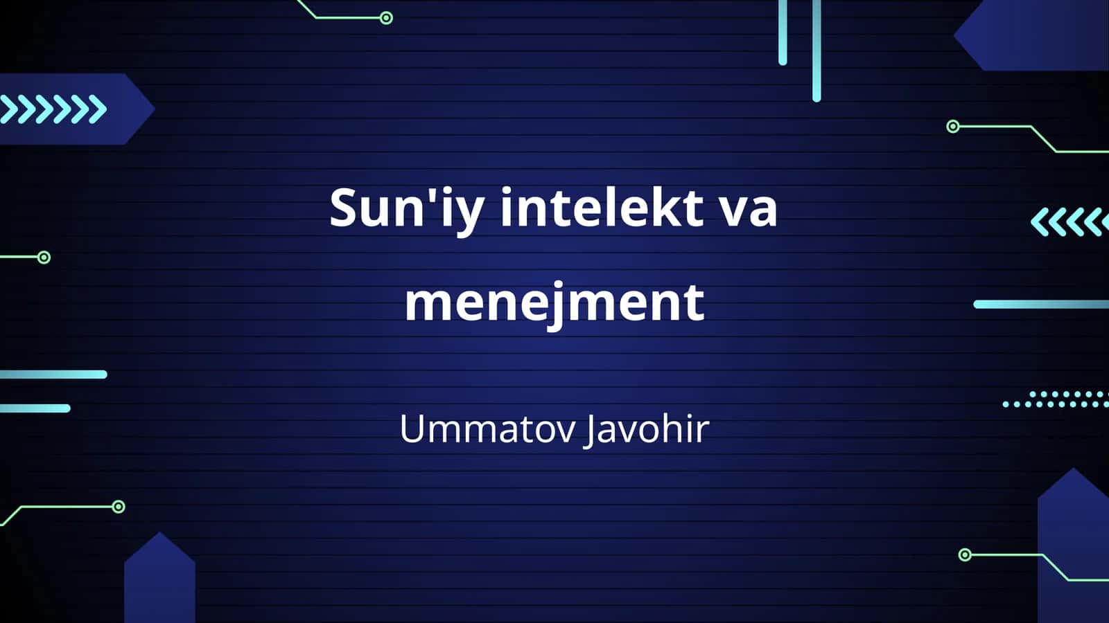 Sun'iy intelekt va menejment