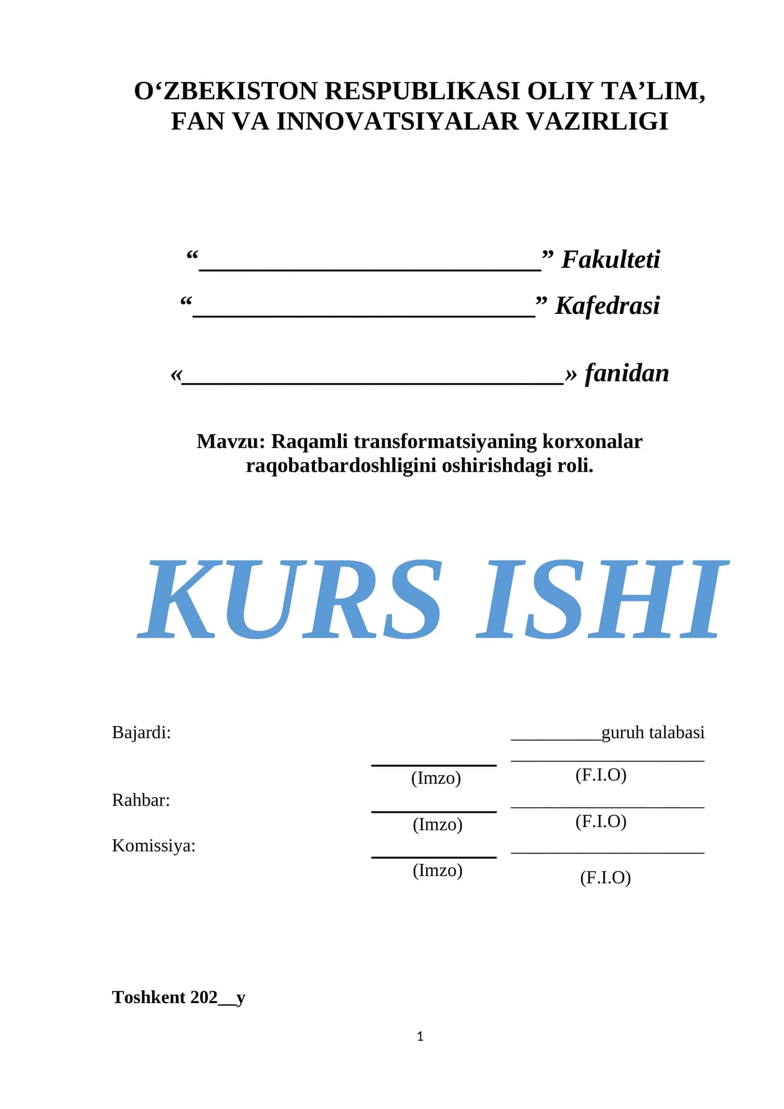 Raqamli transformatsiyaning korxonalar raqobatbardoshligini oshirishdagi roli
