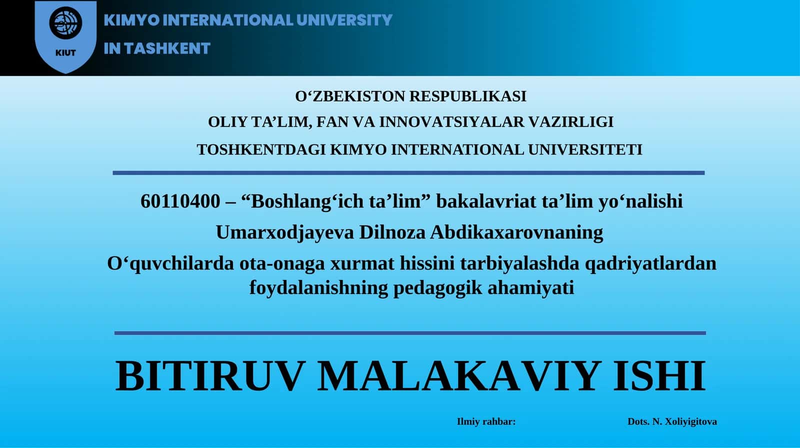 O‘quvchilardaota-onagaхurmathissinitarbiyalashdaqadriyatlardanfoydalanishningрedagogikahamiyati