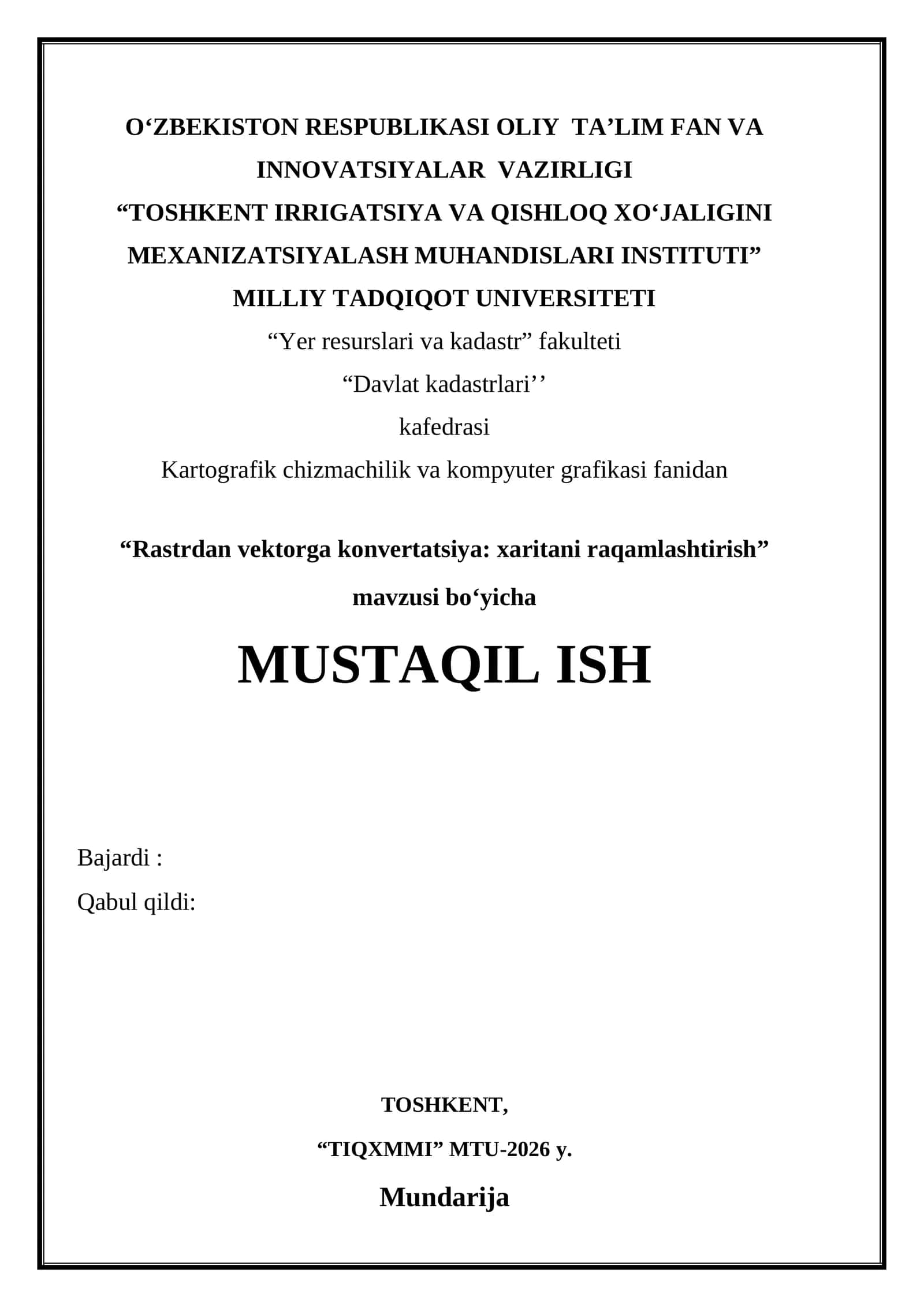 Rastrdan vektorga konvertatsiya xaritani raqamlashtirish