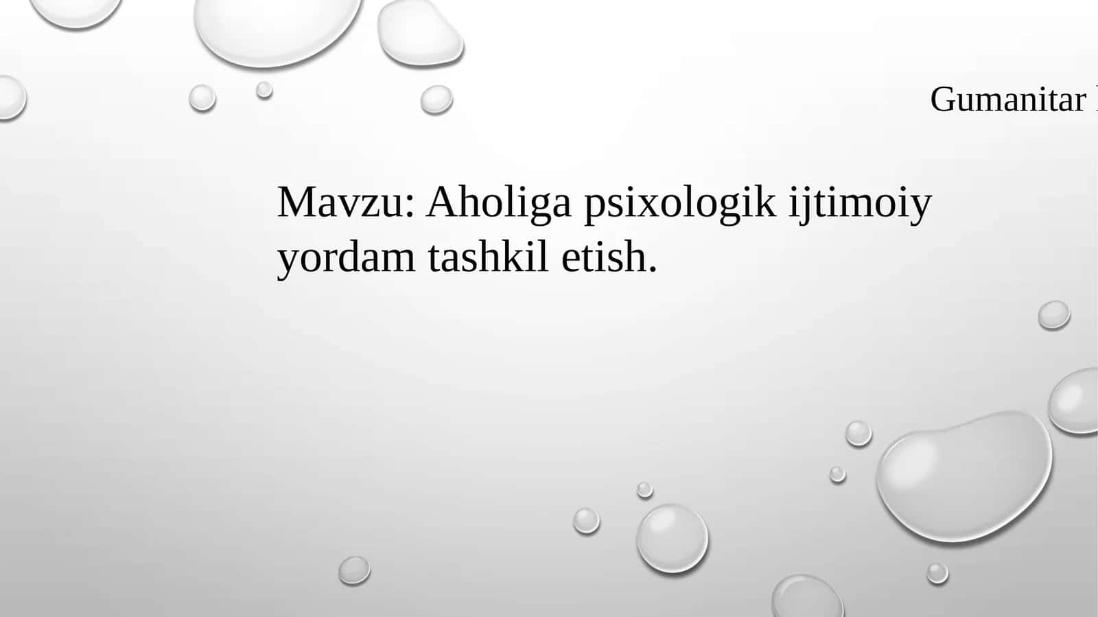 Aholiga psixologik yordam koʻrsatish