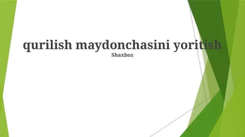 Qurilish maydonchasini yoritish