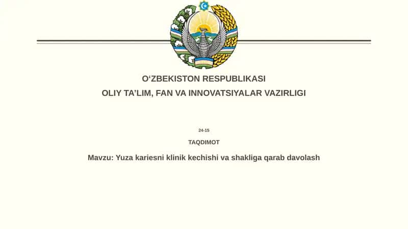 Kariesning klinik kechishi va shakllariga qarab davolash usullari