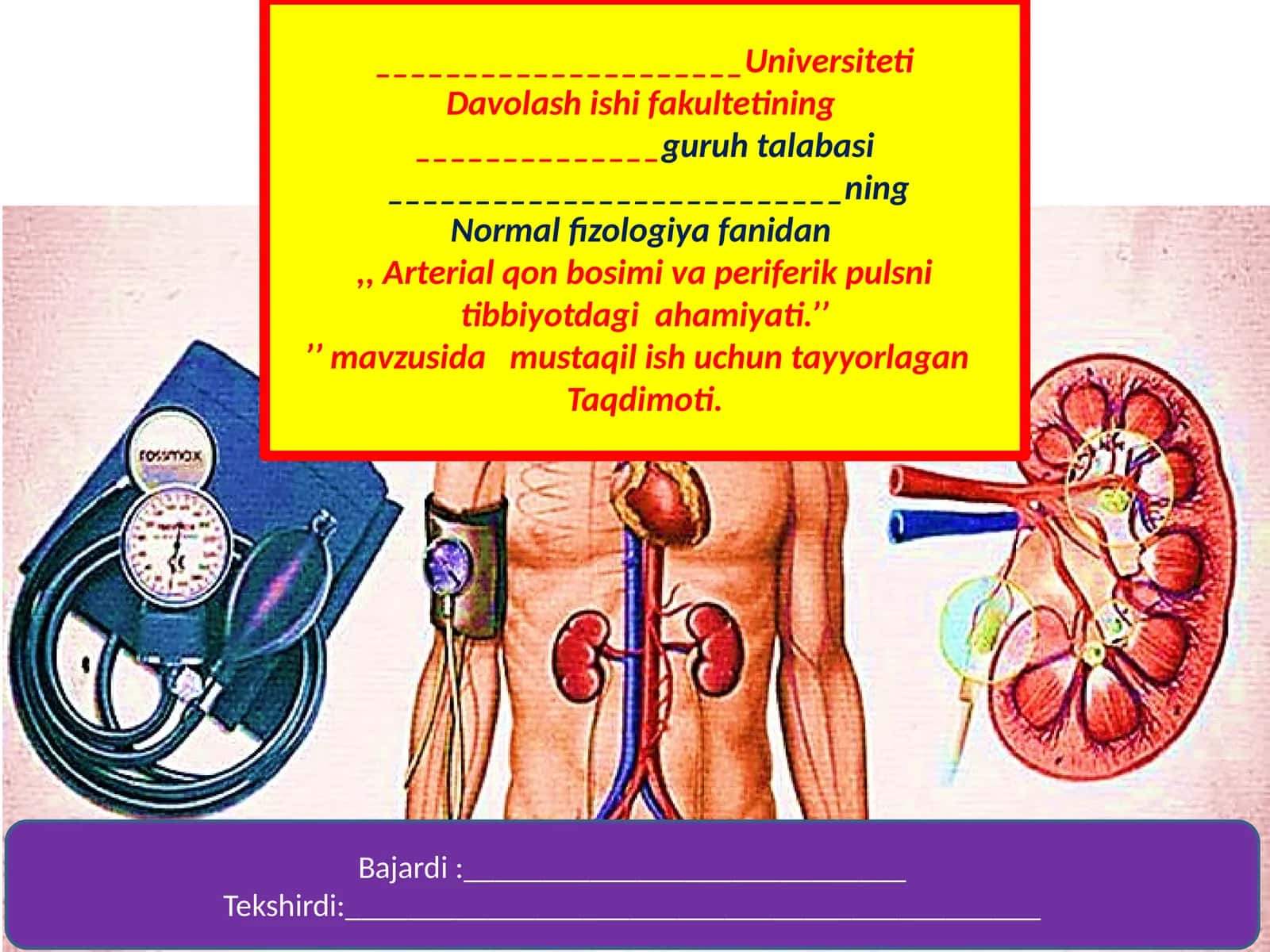 Arterial Qon Bosimi va Periferik Pulsning Tibbiyotdagi Ahamiyati