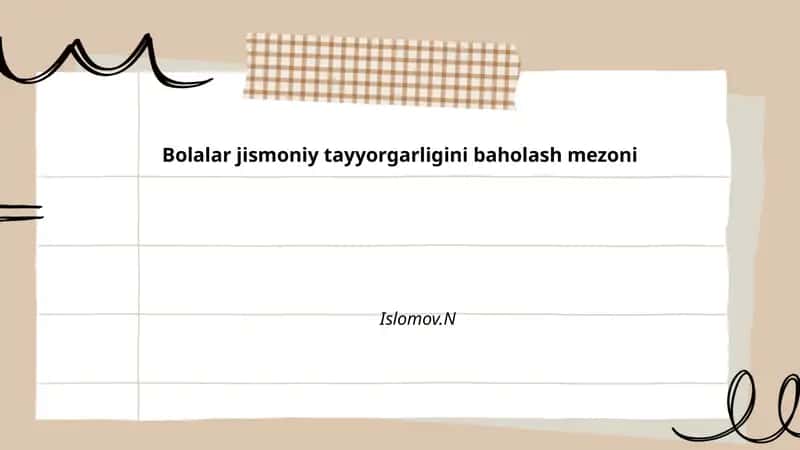 Jismoniy tayyorgarligini baholash mezoni