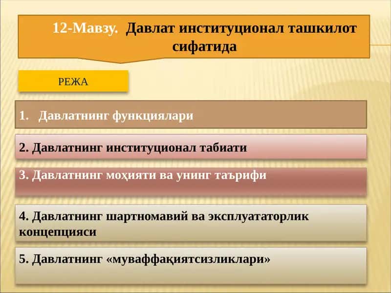 Давлатинституционалташкилот сифатида