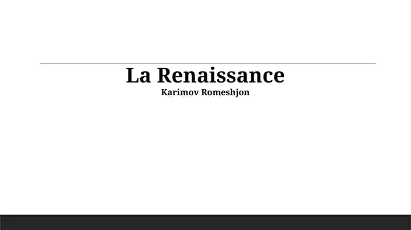 La Renaissance