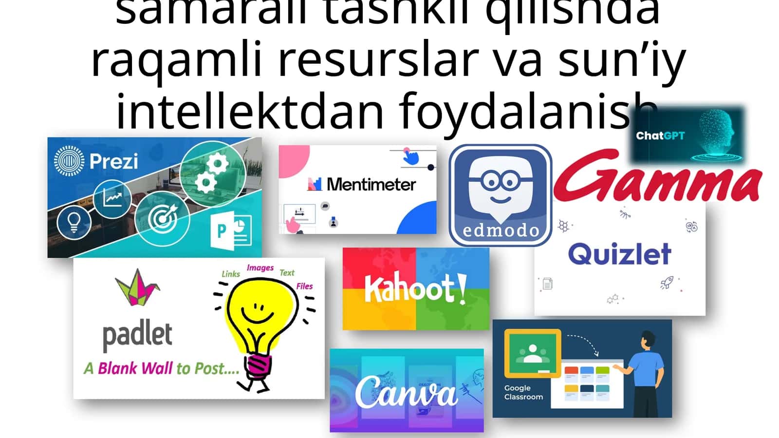 O‘quv mashgʻulotlarini samarali tashkil qilishda raqamli resurslar va sunʼiy intellektdan foydalanish