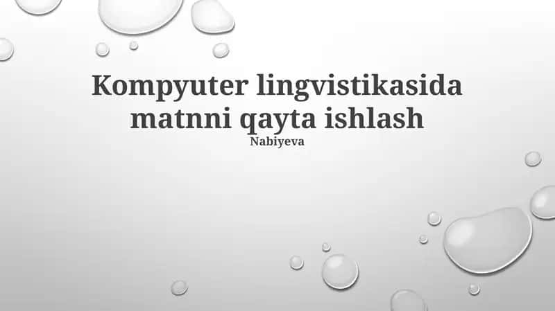 Matnni qayta ishlash kompyuter lingvistikasida