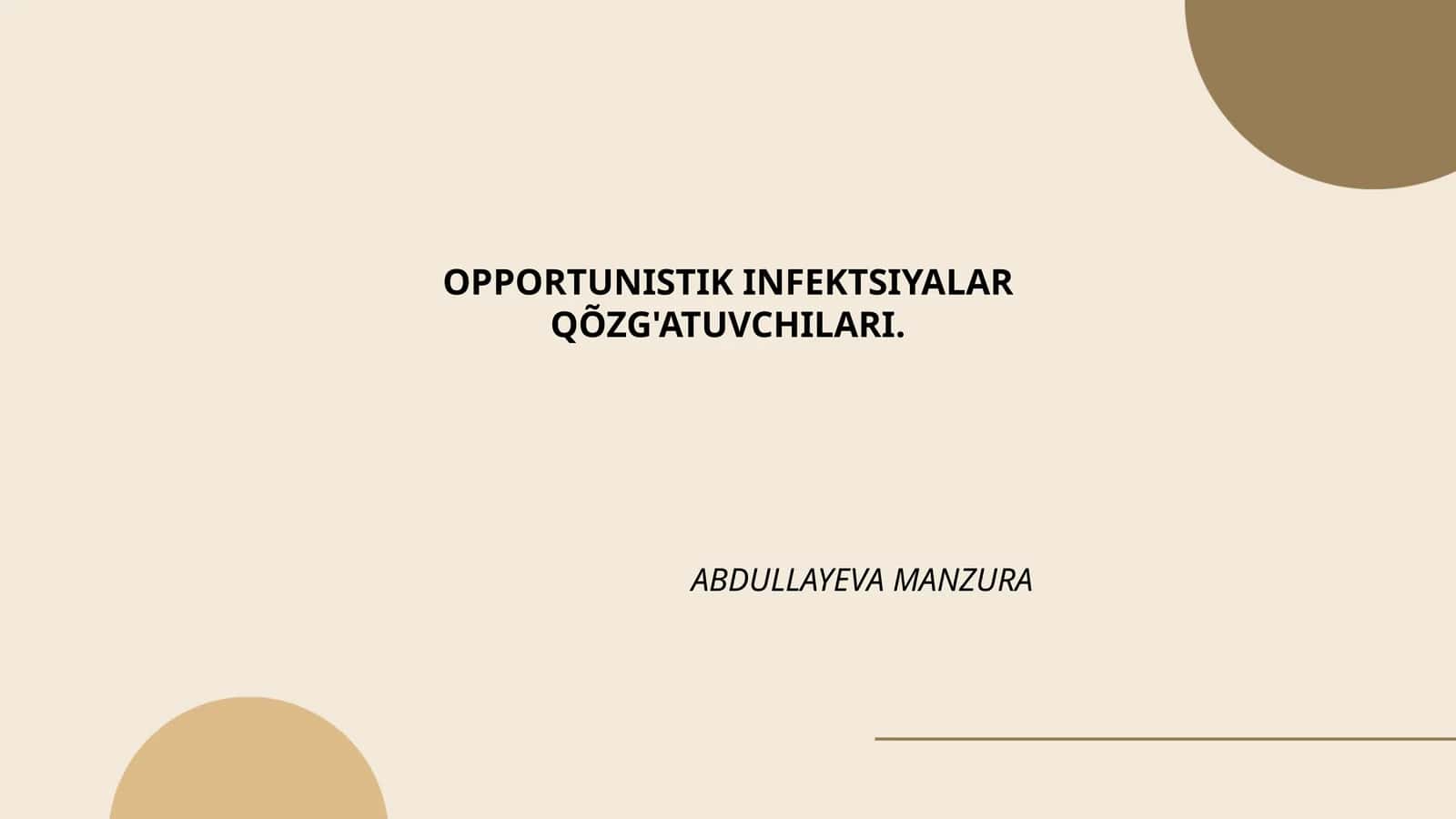 Oportunistik Infeksiyalar Qozg'atuvchilari