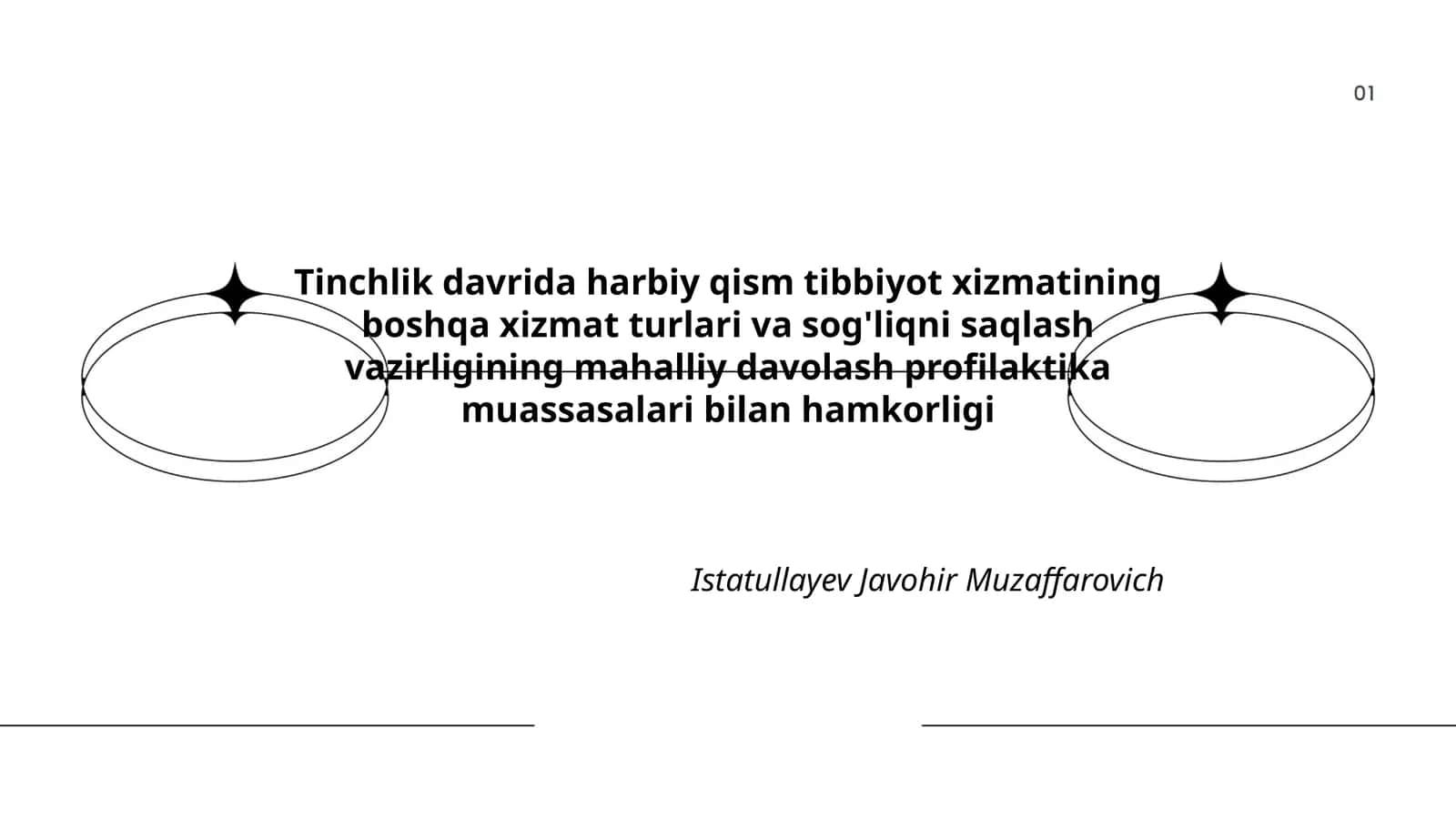 Tinchlik davrida harbiy qism tibbiyot xizmati