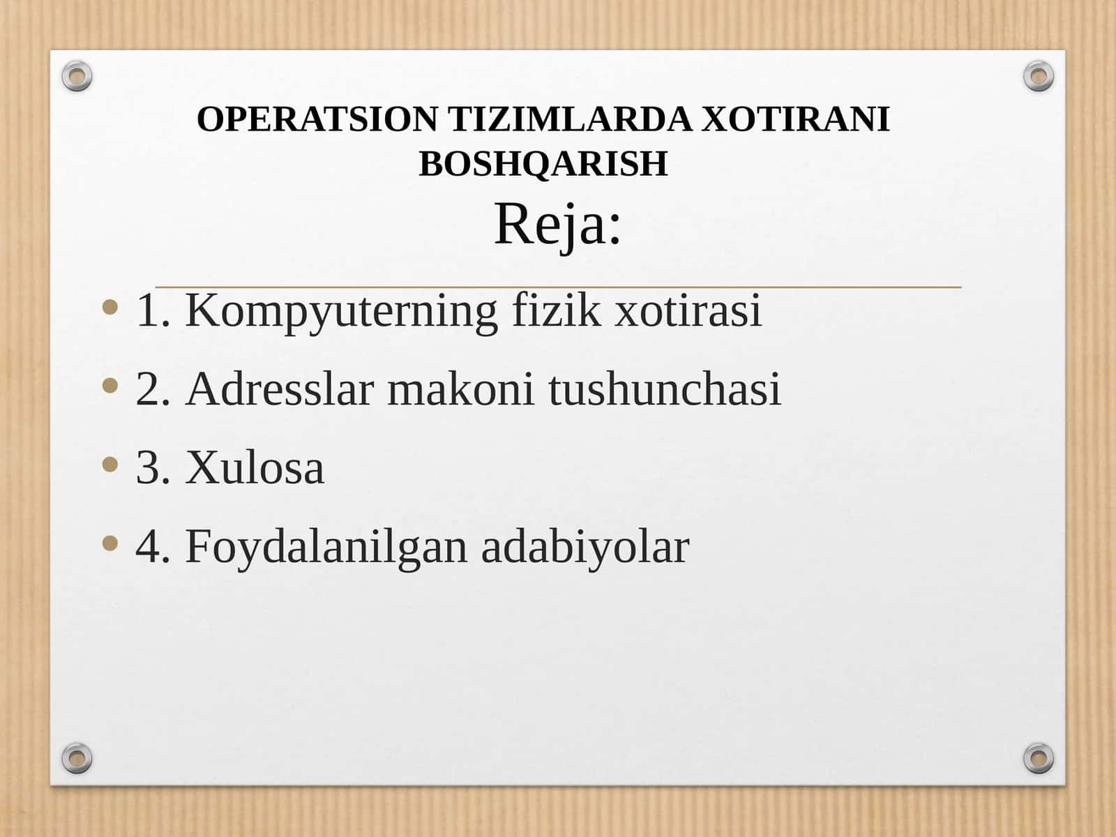 Kompyuterning fizik xotirasi