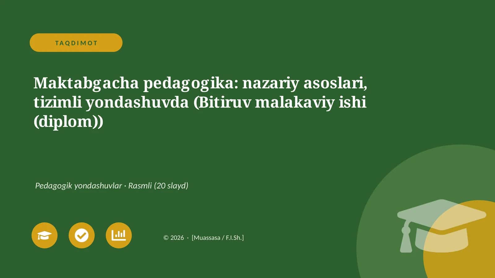 Maktabgacha pedagogika: nazariy asoslari, tizimli yondashuvda (Bitiruv malakaviy ishi (diplom))