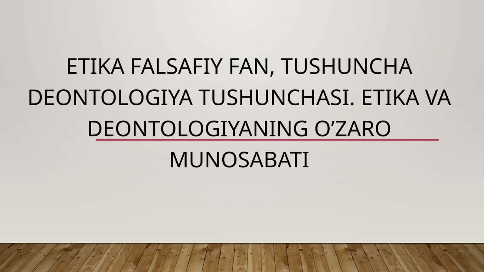 Etika va Deontologiya