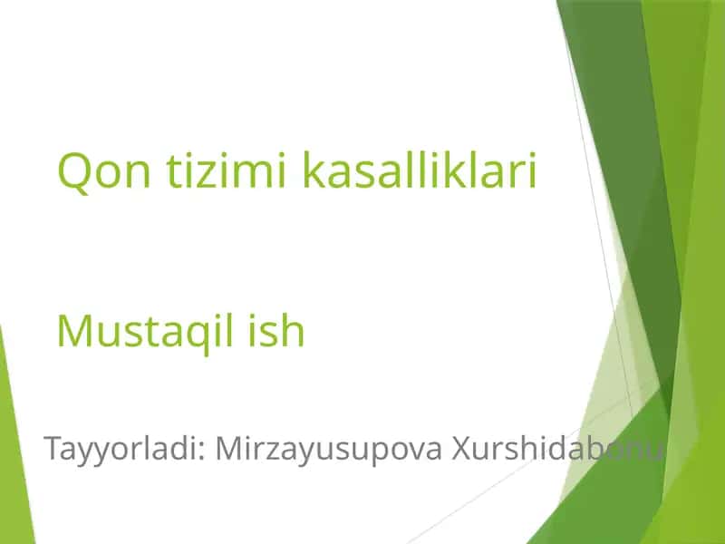 qon tizimi kasalliklari