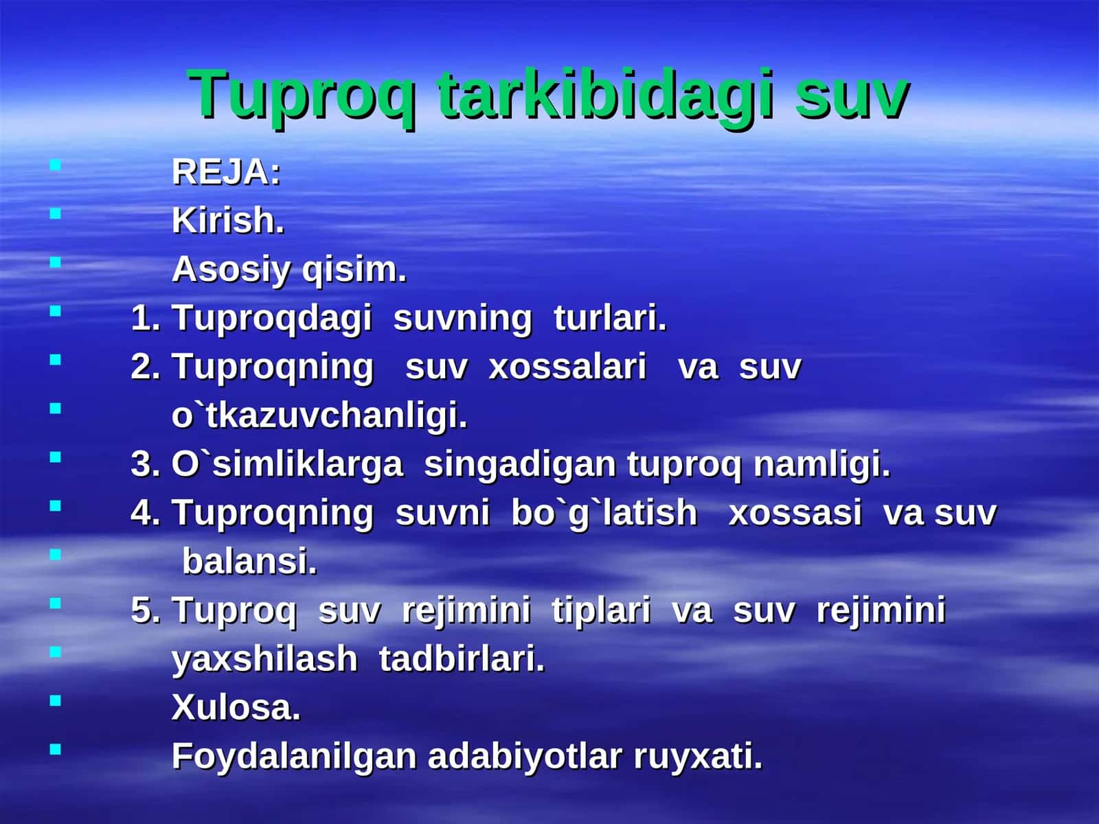 Tuproq tarkibidagi suv