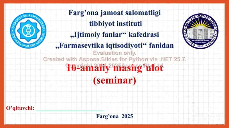 Moliya-xo’jalik faoliyatining hisob asoslari (4 soat). Taqdimot 26 bet.