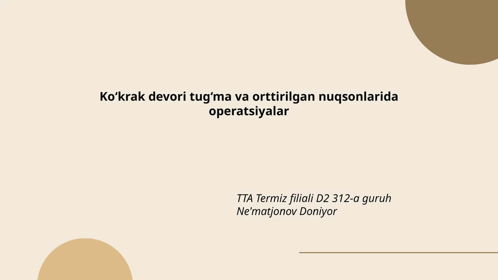 Ko‘krak devori tug‘ma va orttirilgan nuqsonlarida operatsiyalar