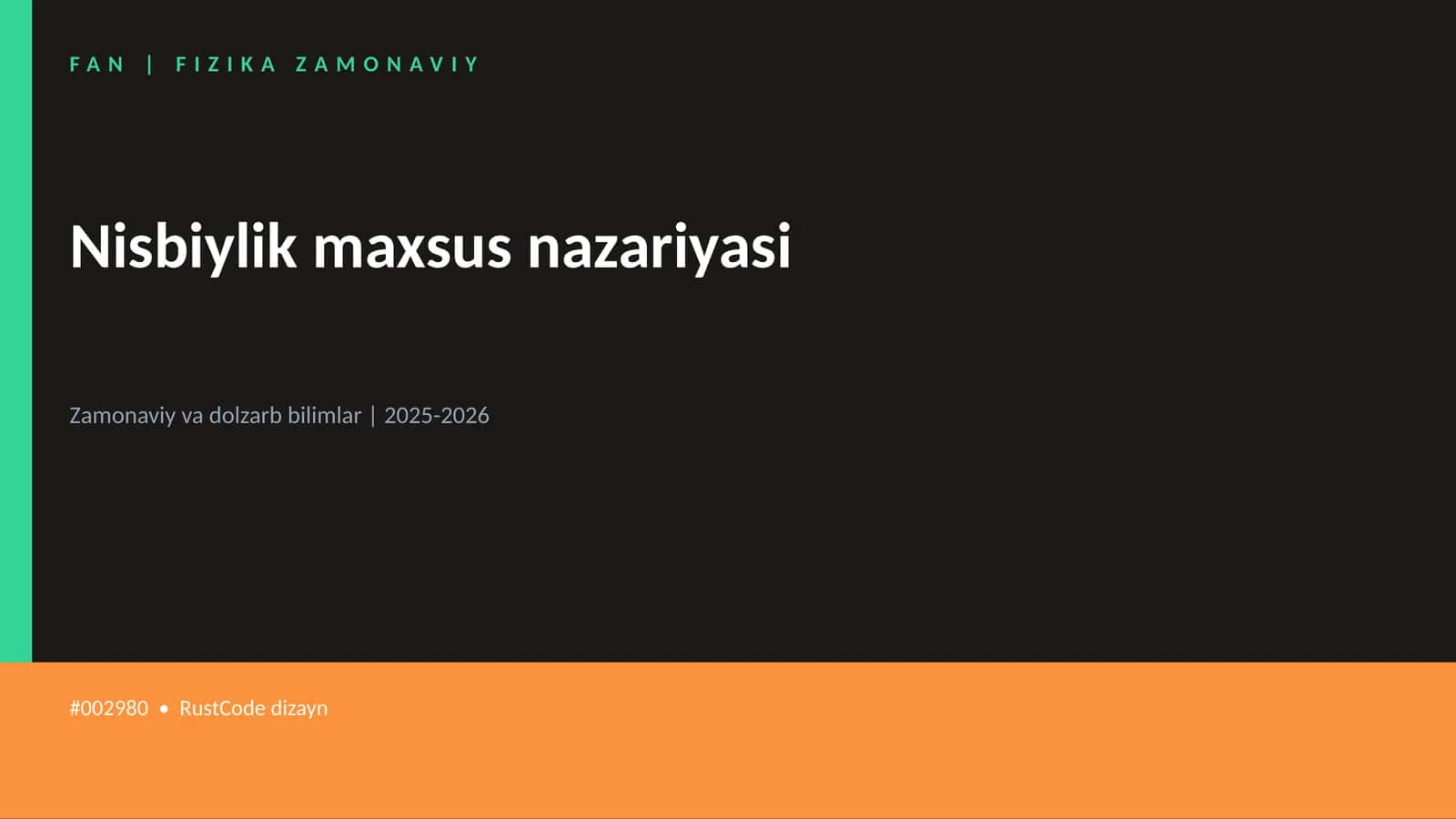 Nisbiylik maxsus nazariyasi