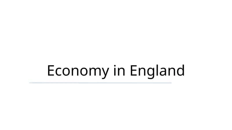Economy in England