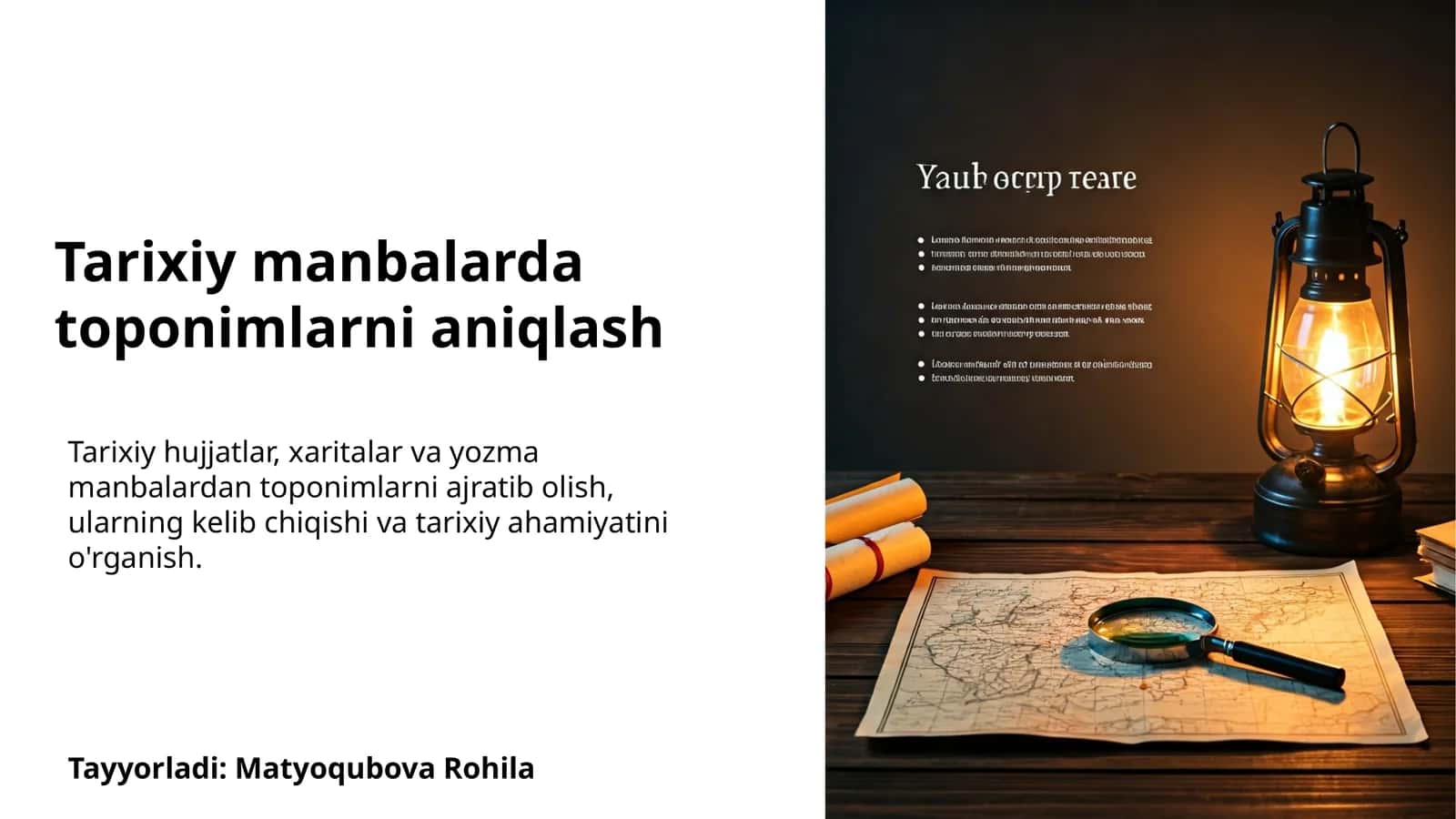 Tarixiy manbalarda toponimlarni aniqlash