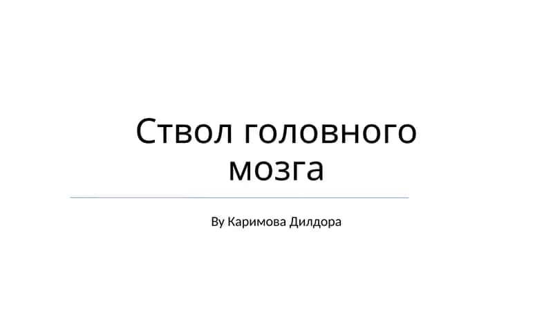 Ствол головного мозга